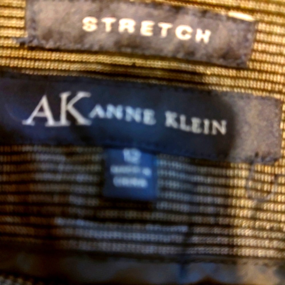 🖤Stunning Vintage Anne Klein Black & White Pinstripe Platinum Slacks Pants - 12 - Picture 11 of 12